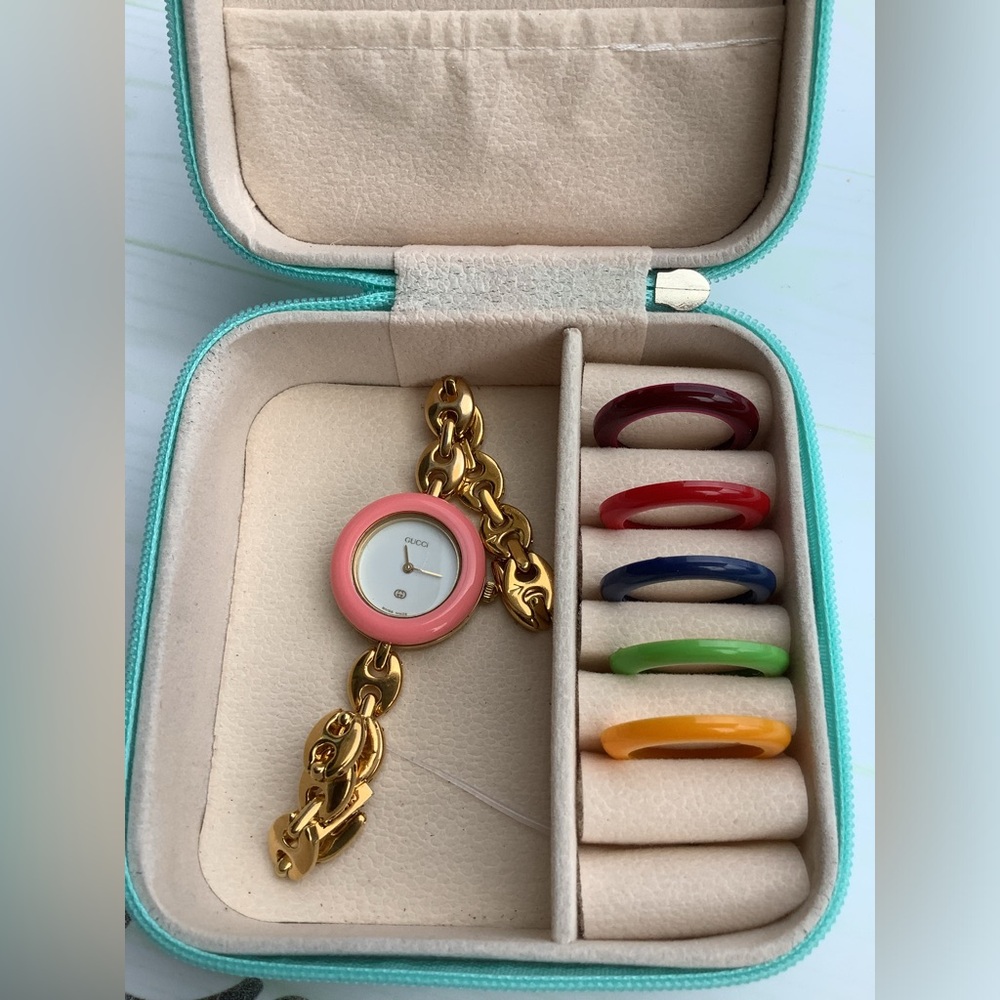 Dressy GUCCI Chain Bracelet Watch with colorful bezels🌺🌼🌸 - Picture 4 of 10